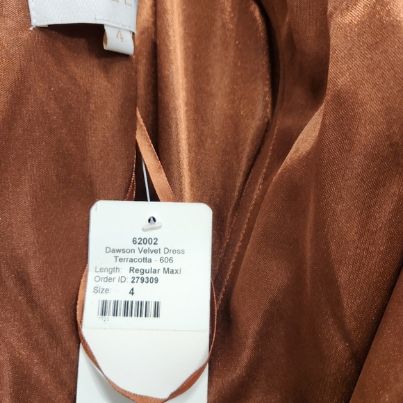 NWT Revelry Dawson Velvet Regular Maxi Dress Terracotta  Dress Size 4 - Picture 10 of 12